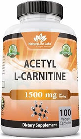 Acetyl L-Carnitine 1,500 mg High Potency Supports Energy Production, Sports Nutrition, Supports Memory/Focus - 100 Veggie Capsules